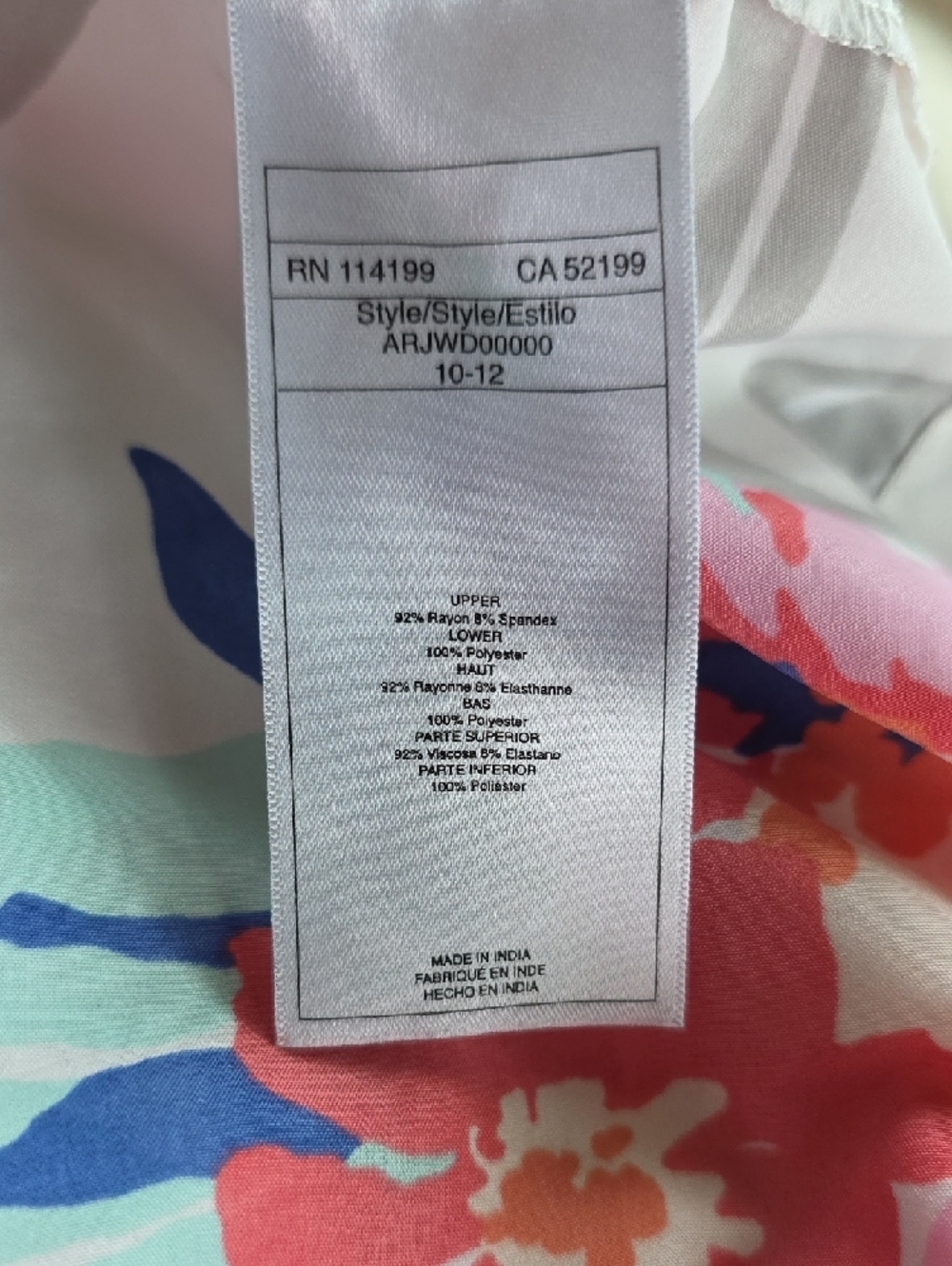 Roxy Navy Striped Bodice Floral Strapless Dress - Picture 3 of 6
